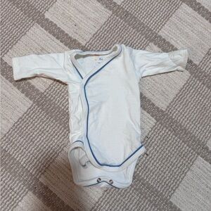 Infant White Bodysuit with Blue Trim